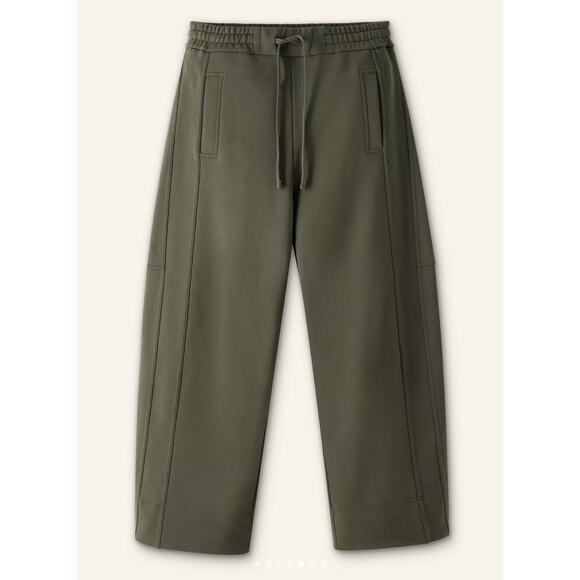 New ME+EM Sweatshirting Joggers Autumn Olive Green Size 2 Extreme Tapered Pants - Picture 7 of 16